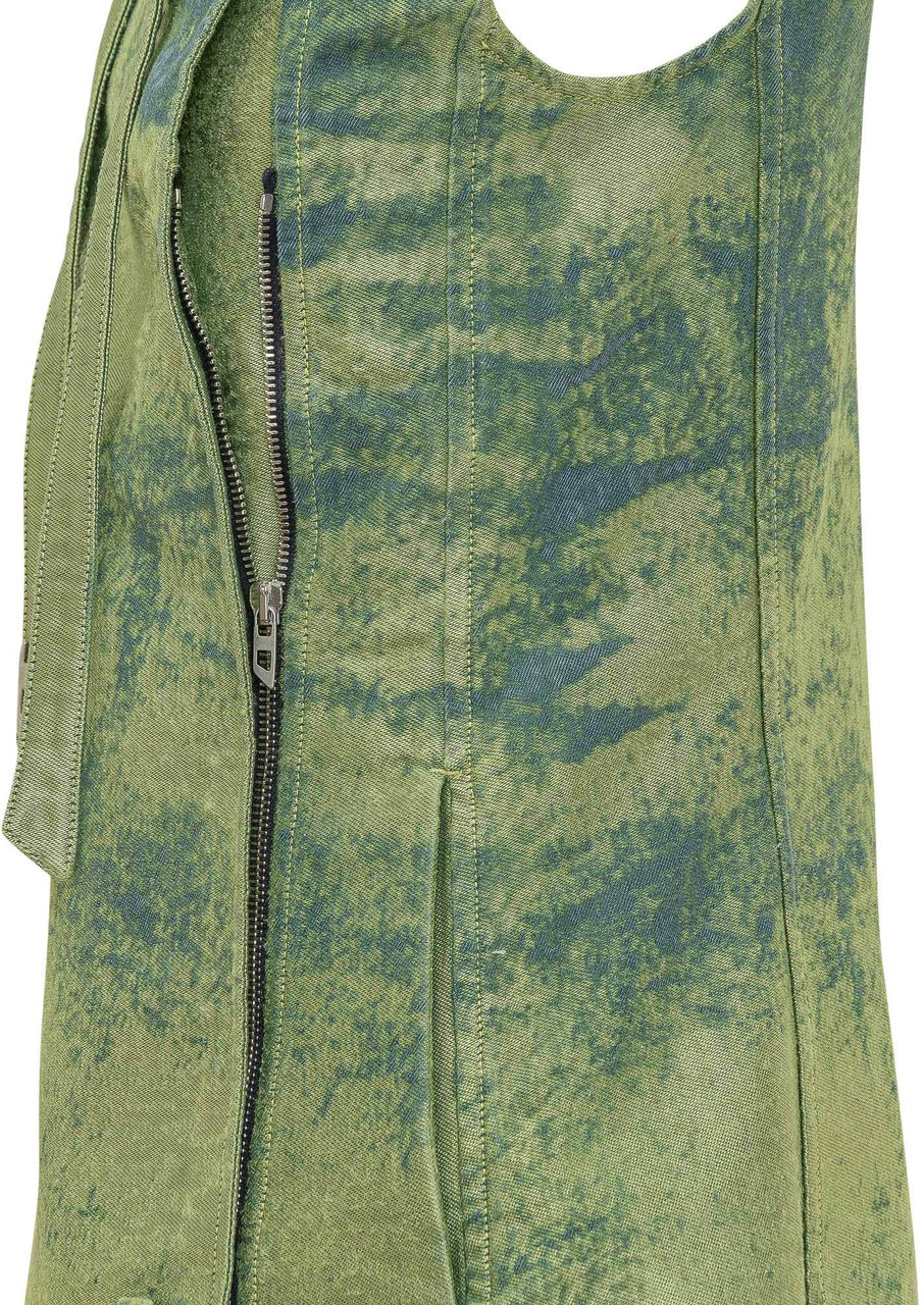 Diesel Top Smanicato con Collo Alto e Lacci Lime