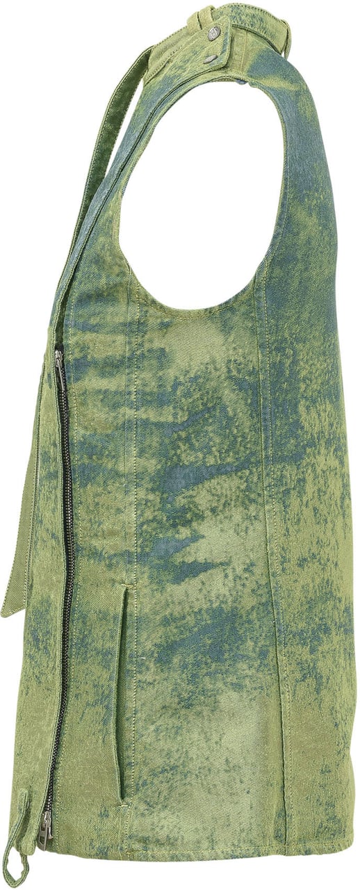 Diesel Top Smanicato con Collo Alto e Lacci Lime