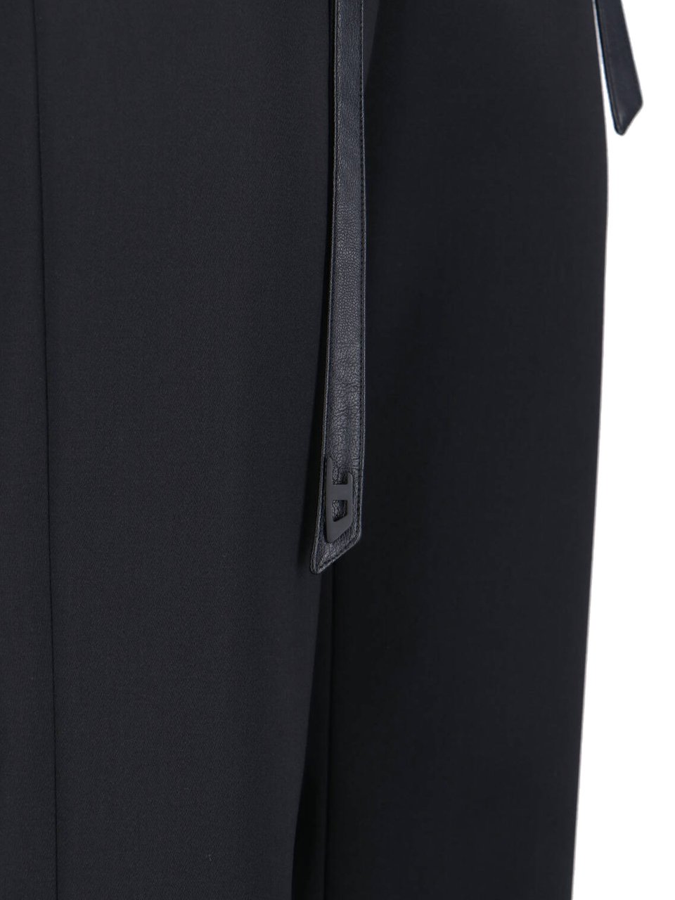 Diesel Black Tailored Wool Blend Pants with Belt Zwart
