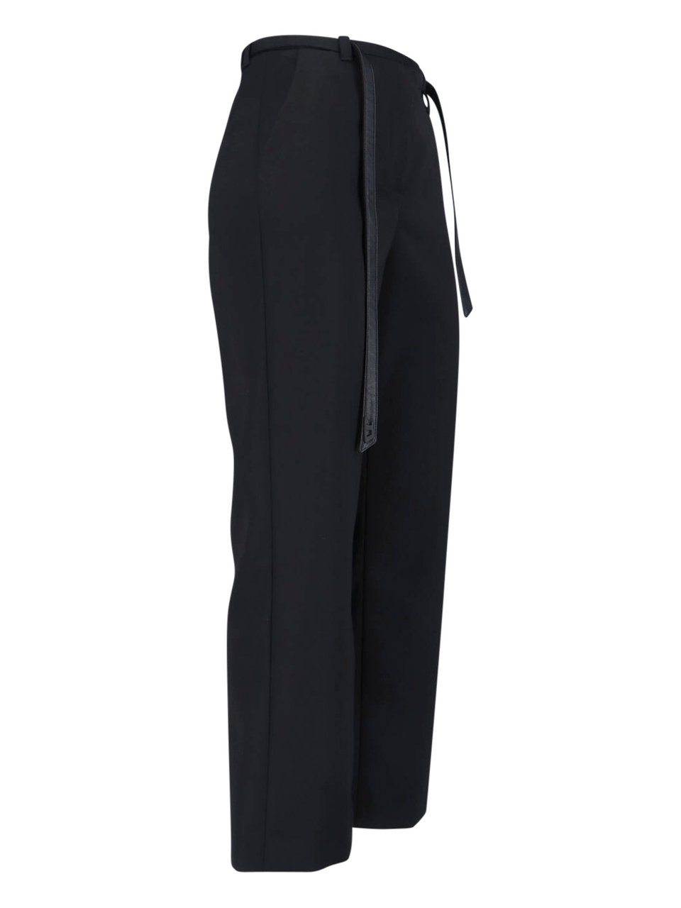 Diesel Black Tailored Wool Blend Pants with Belt Zwart