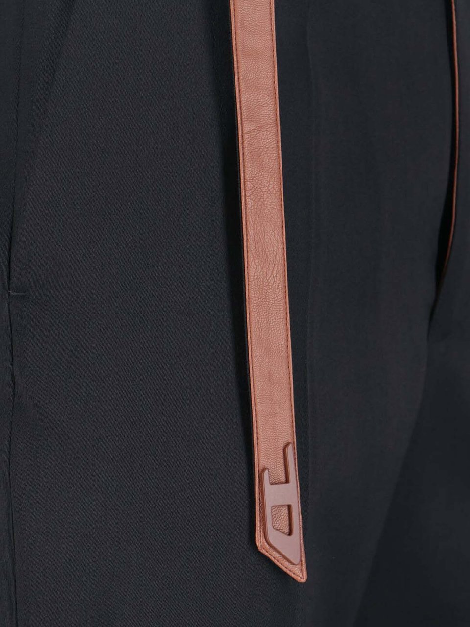 Diesel Black Tailored Biker Belt Straight Trousers Zwart