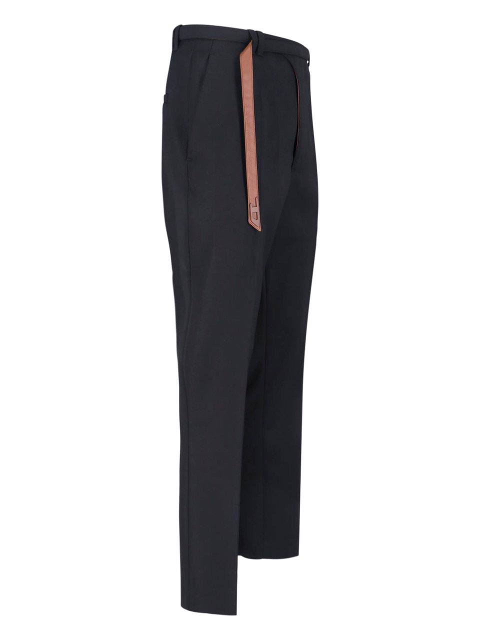 Diesel Black Tailored Biker Belt Straight Trousers Zwart