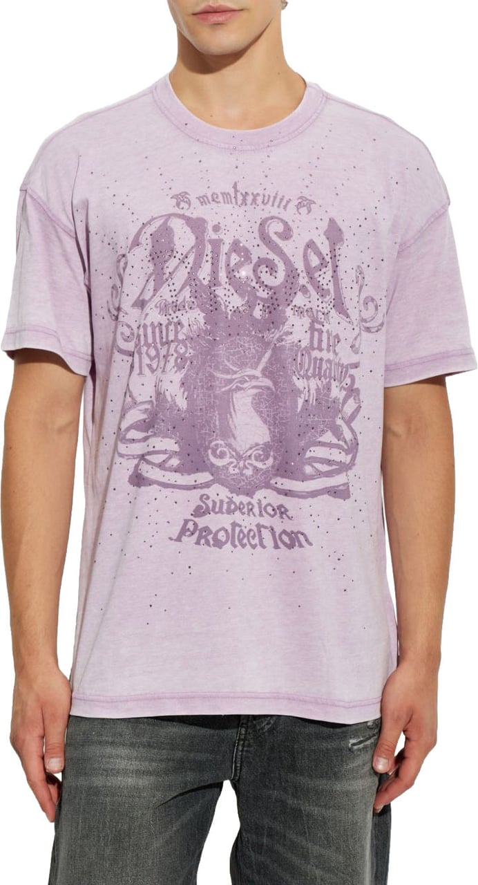 Diesel T-Shirts And Polos Purple Paars