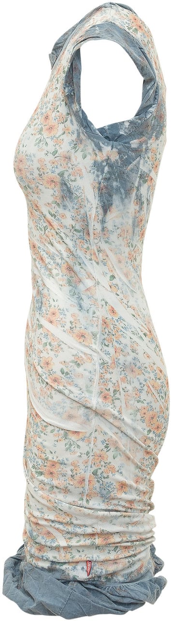 Diesel Abito Corto Drappeggiato con Stampa Floreale Divers
