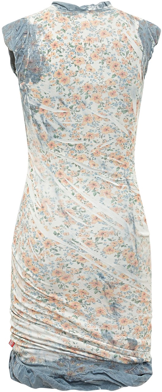 Diesel Abito Corto Drappeggiato con Stampa Floreale Divers