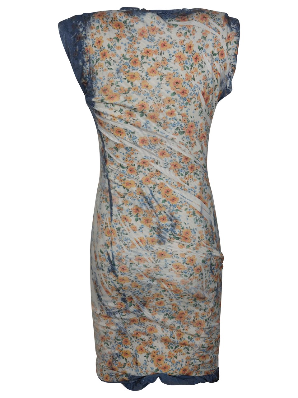 Diesel D-Ayana Floral Print Ribbed Mini Dress Grijs