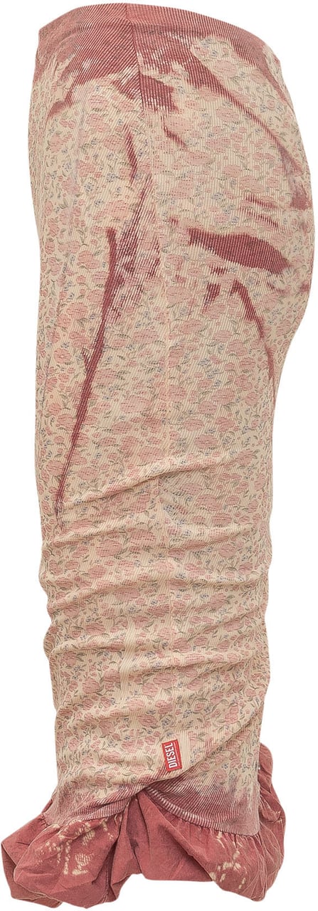 Diesel Gonna Midi Drappeggiata con Fondo Arricciato Roze