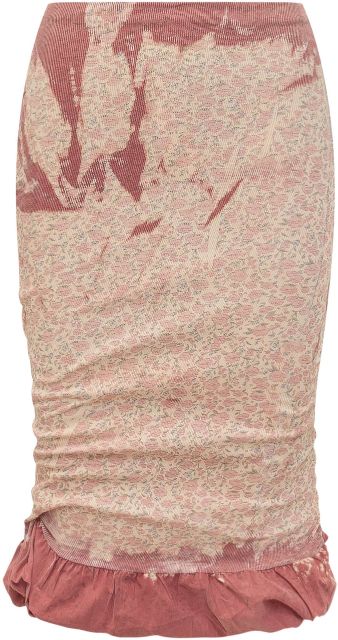 Diesel Gonna Midi Drappeggiata con Fondo Arricciato Roze