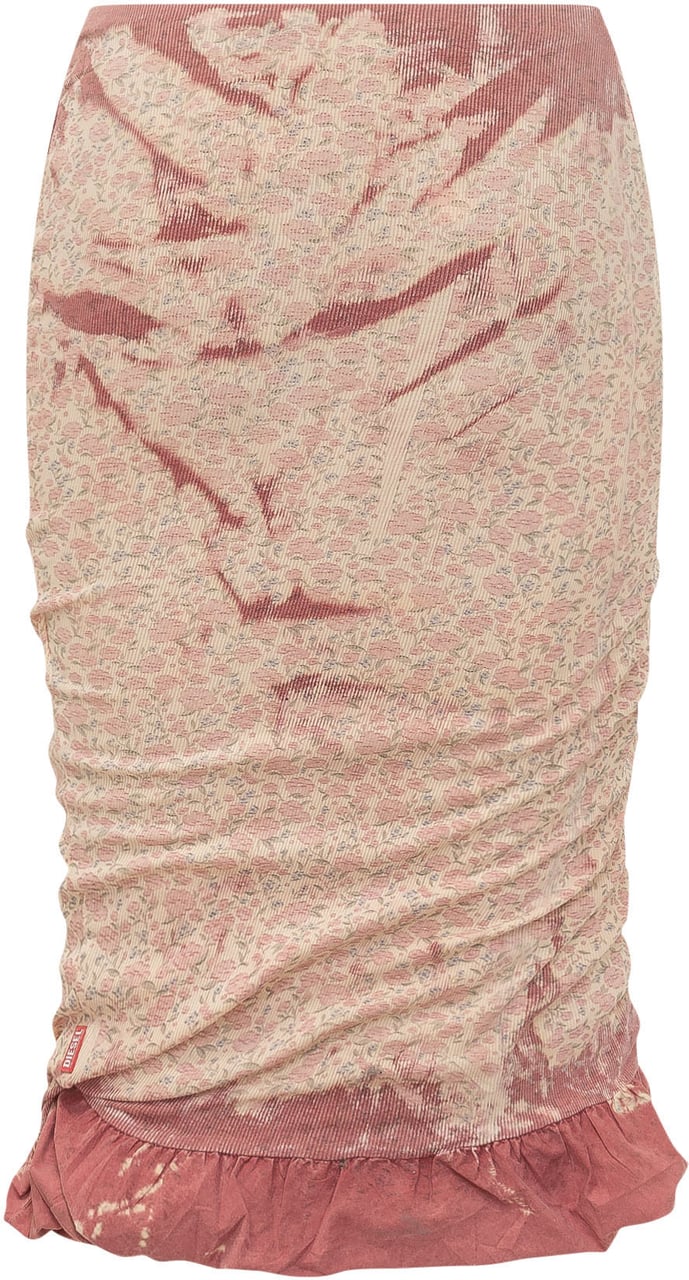 Diesel Gonna Midi Drappeggiata con Fondo Arricciato Roze