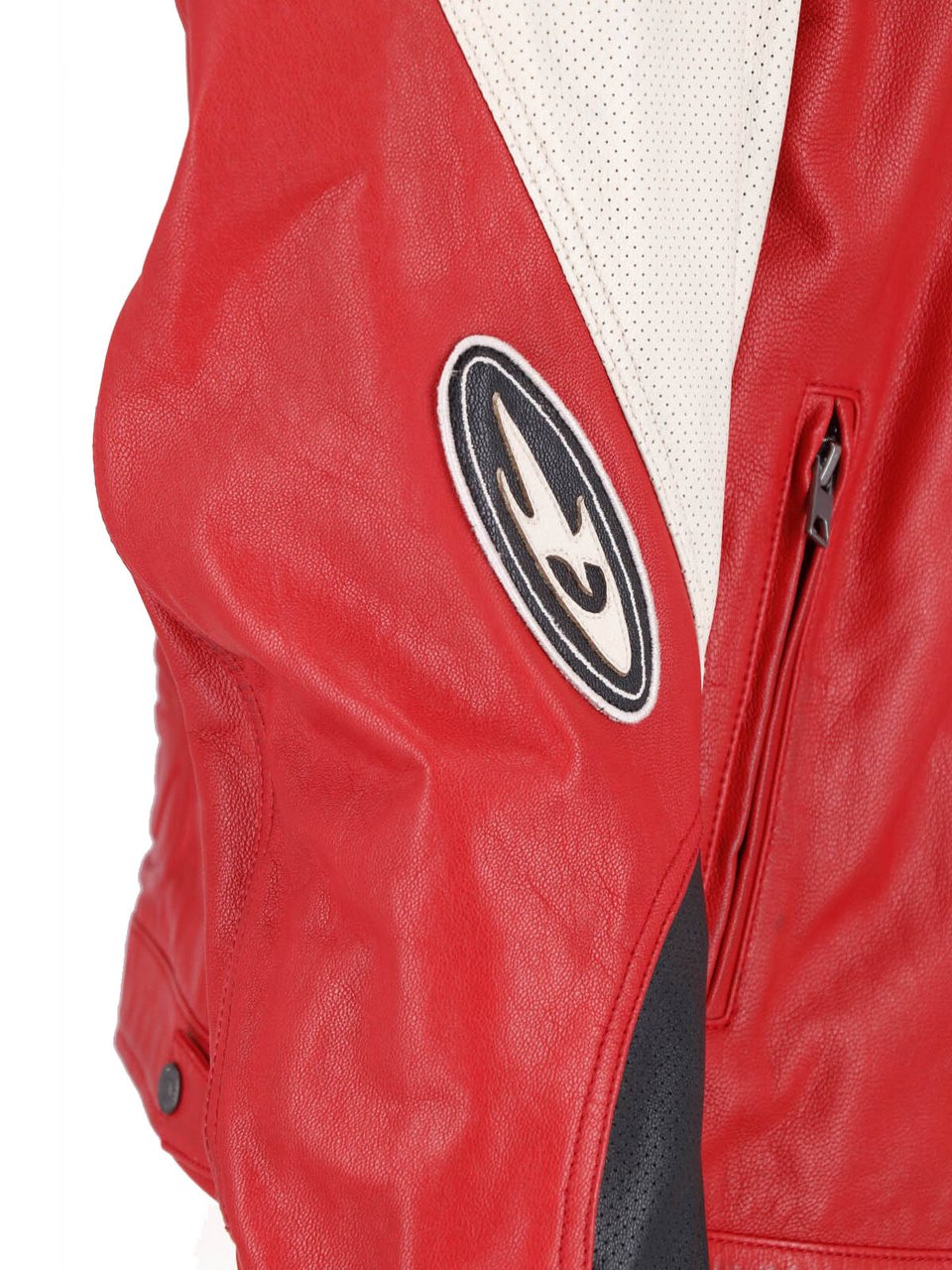 Diesel Multicolor Goat Leather Biker Jacket Rood