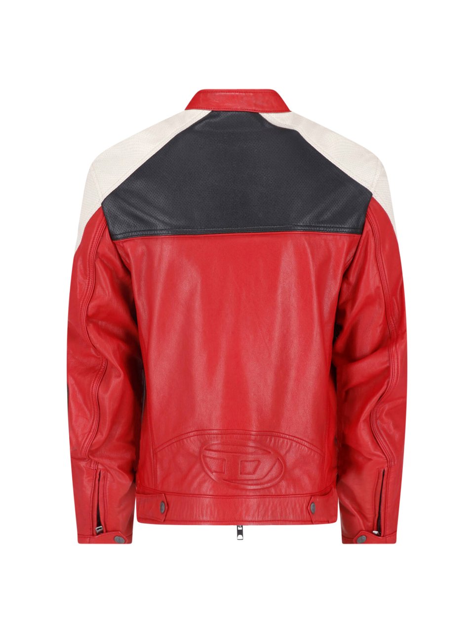Diesel Multicolor Goat Leather Biker Jacket Rood