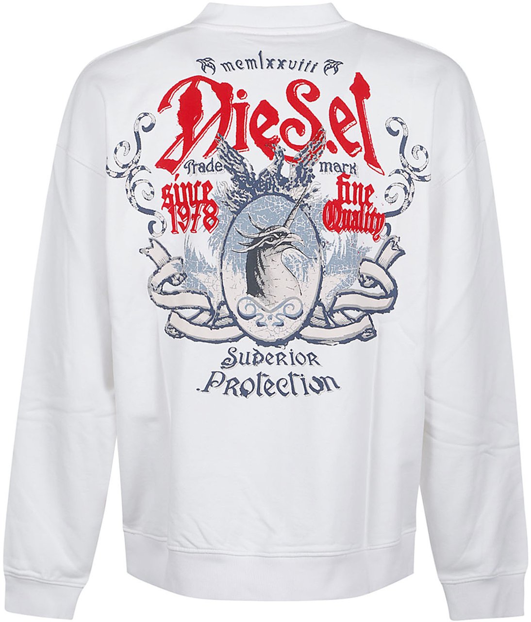 Diesel S-box T-aa2 Sweatshirt White Wit