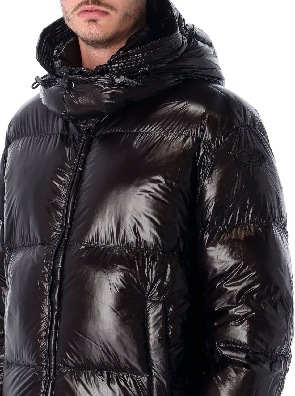 Diesel Rolfys Puffer Shiny Nero Zwart