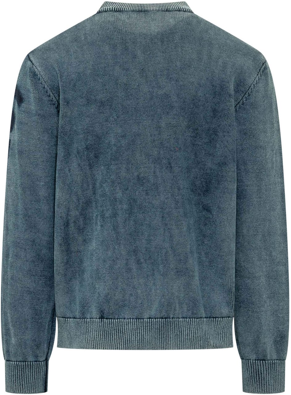 Diesel Maglia Girocollo con Patch Grafica Blauw