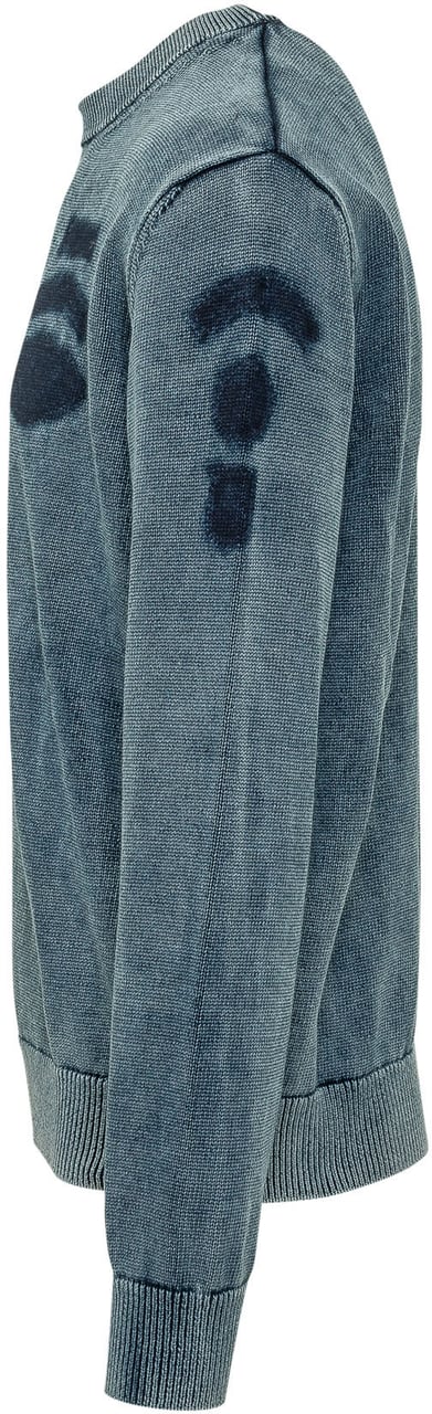 Diesel Maglia Girocollo con Patch Grafica Blauw