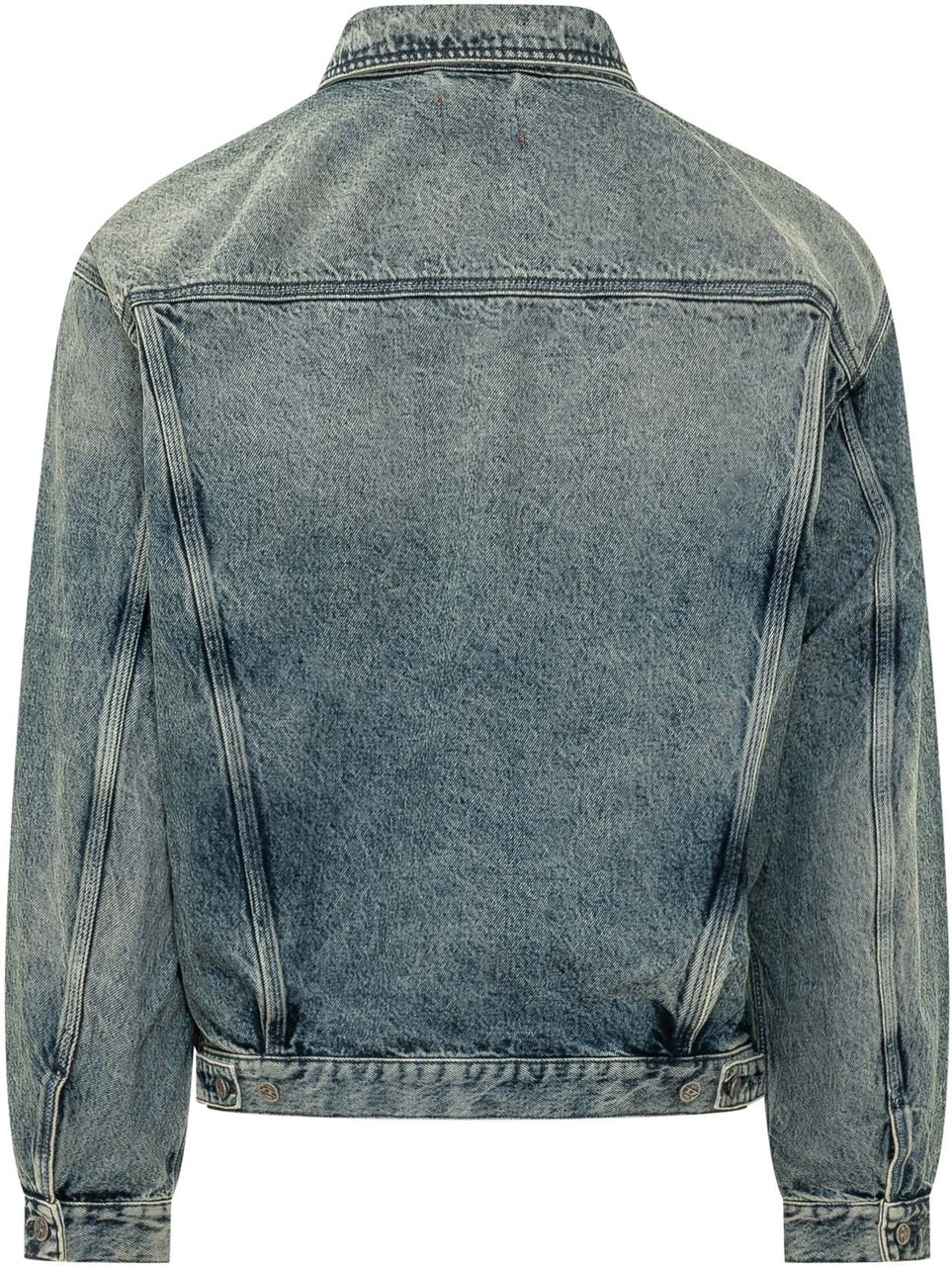 Diesel Giacca Effetto Denim con Patch Blauw