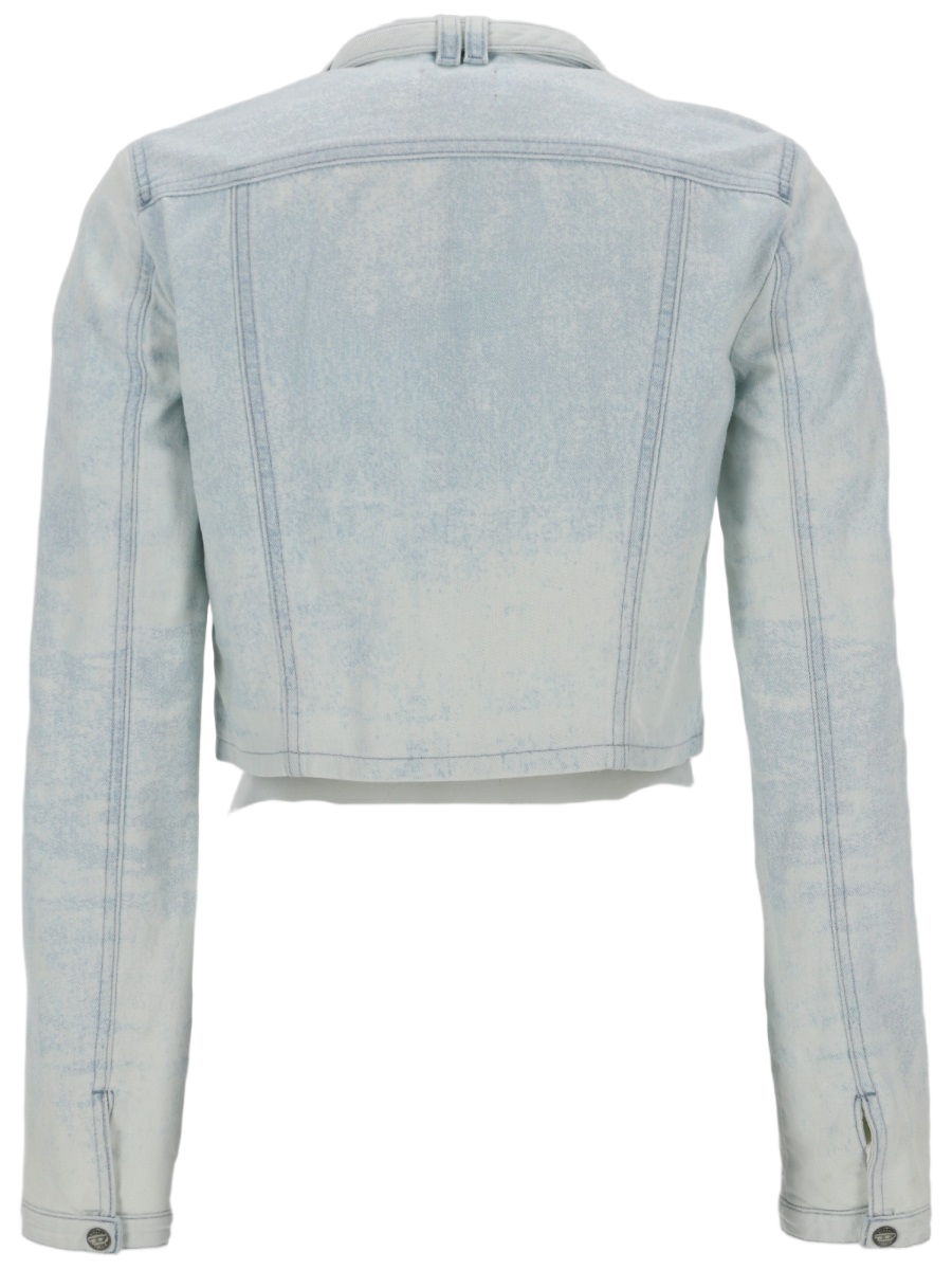Diesel De-Saphix Cropped Denim Zip Jacket Wit