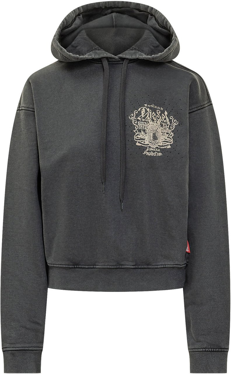 Diesel Felpa Phoeny con Cappuccio Donkergrijs