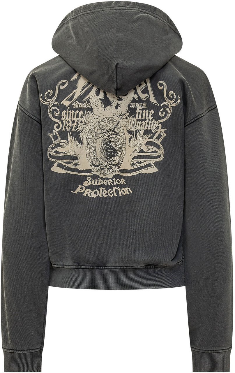 Diesel Felpa Phoeny con Cappuccio Donkergrijs