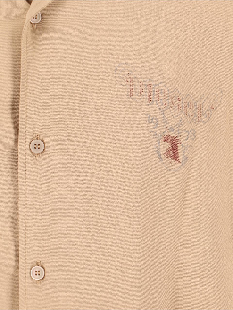 Diesel Beige Short Sleeve Printed Shirt Neutraal