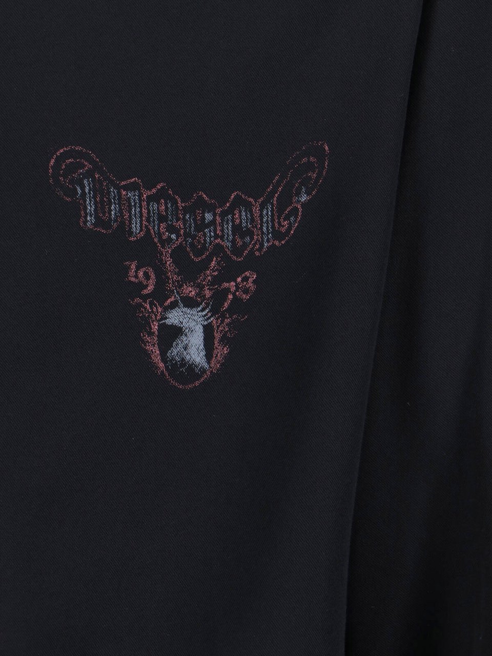 Diesel Black Viscose Long Sleeve Shirt Zwart