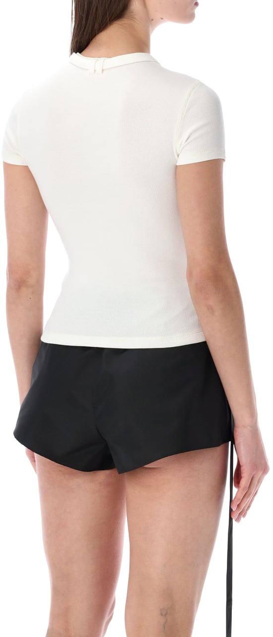 Diesel Diesel T-Iaras short-sleeve ribbed cotton top Wit