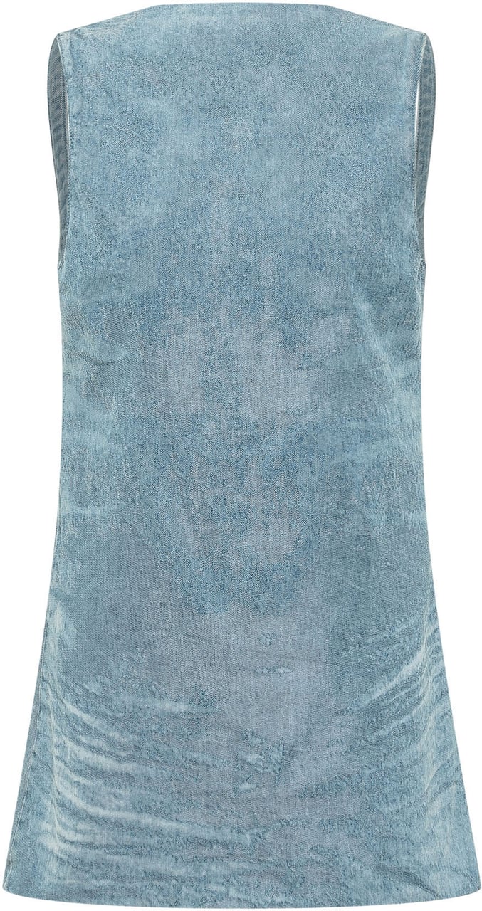 Diesel Abito Selune Corto con Spalline Lichtblauw