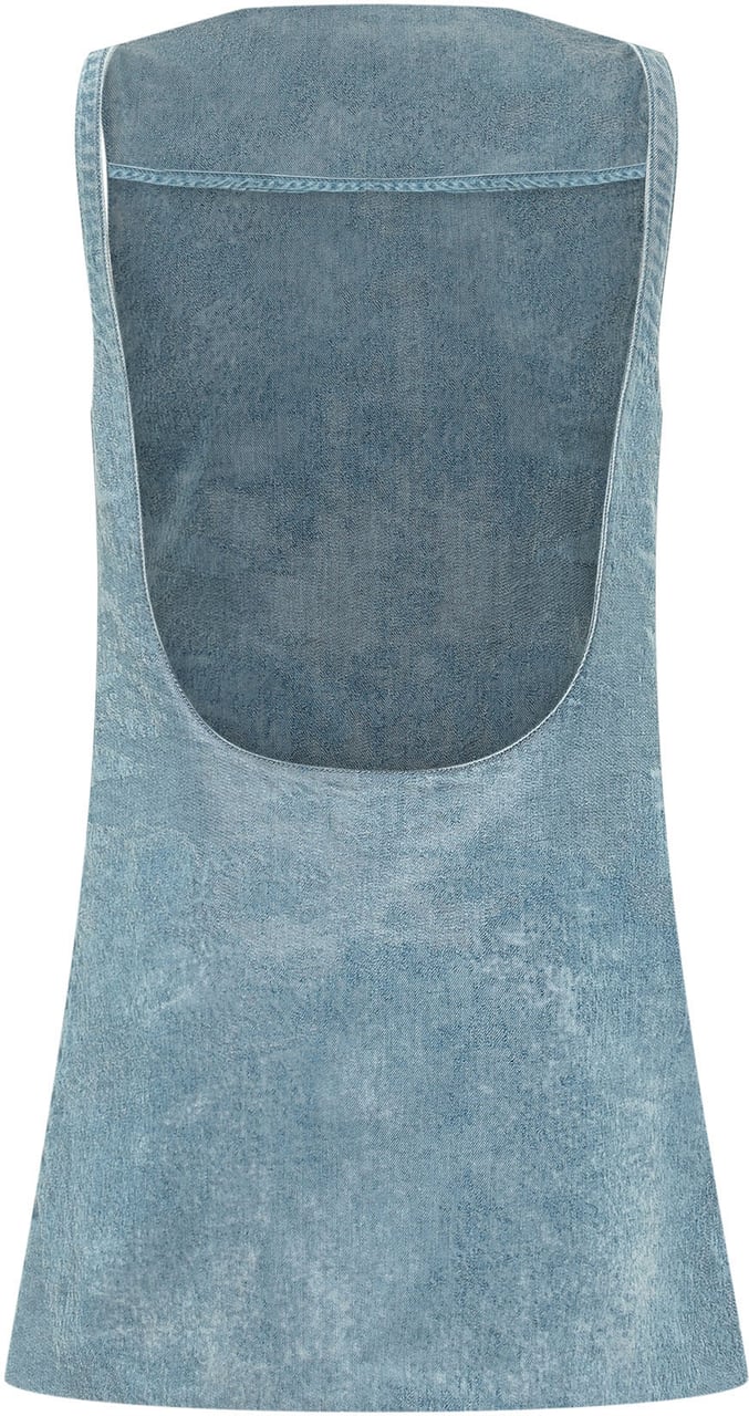 Diesel Abito Selune Corto con Spalline Lichtblauw