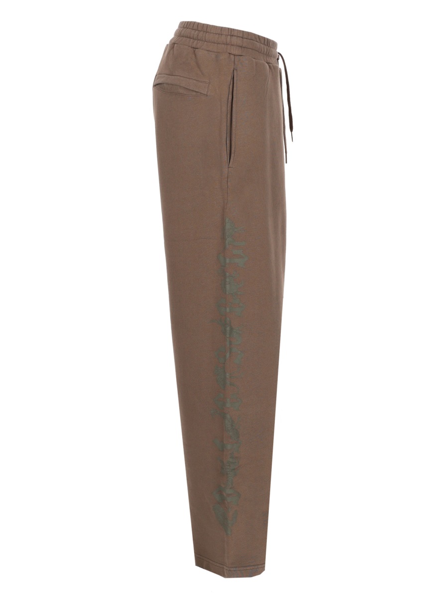 Diesel P-Gro Cotton-Hemp Printed Pants Grijs