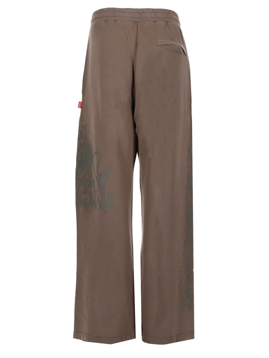 Diesel P-Gro Cotton-Hemp Printed Pants Grijs