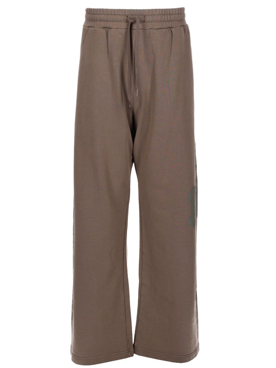 Diesel P-Gro Cotton-Hemp Printed Pants Grijs