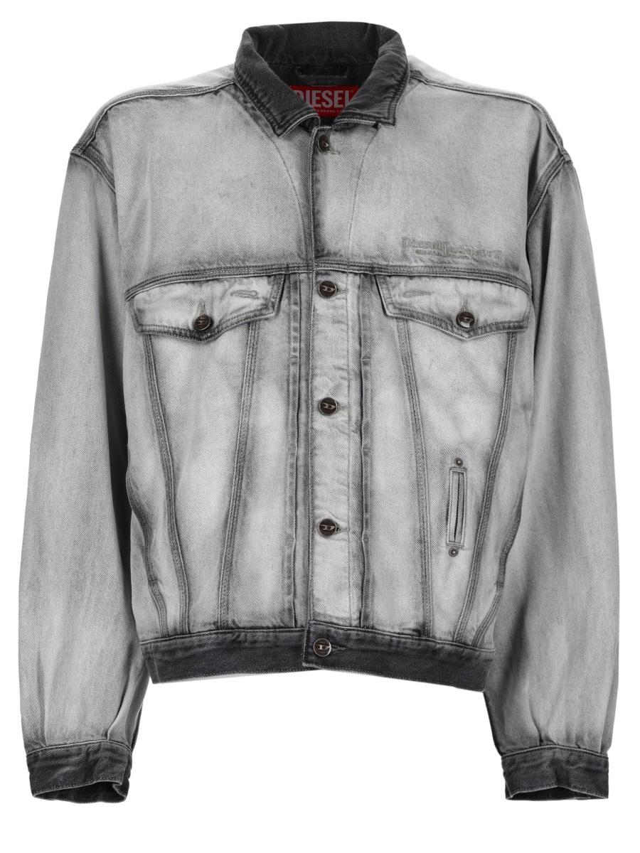 Diesel Washed Grey D-Denver-Fsi Denim Jacket Grijs
