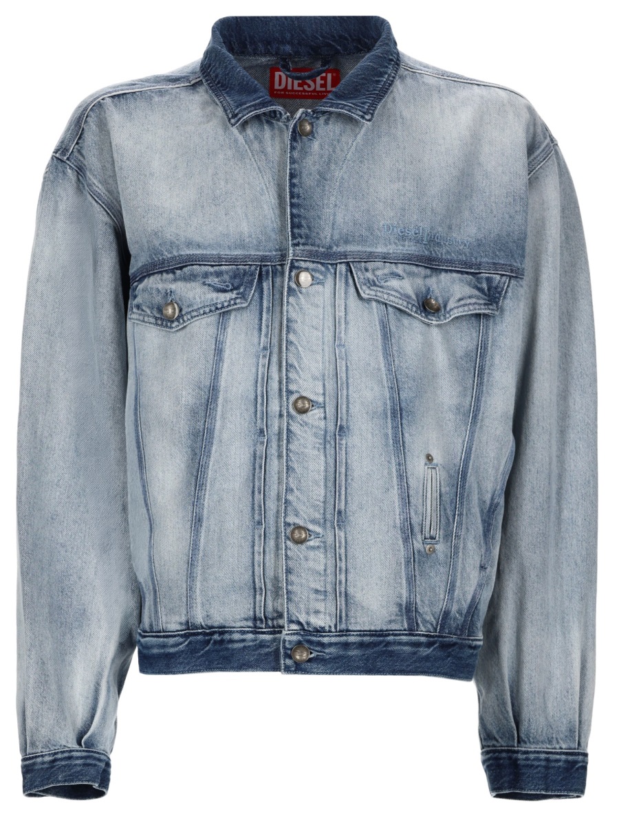 Diesel D-Denver-Fsi1 Cropped Denim Jacket Grijs