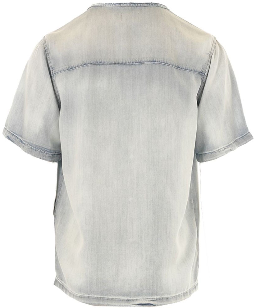 Diesel Short-Sleeve Casual Shirt with Light Wash Effect Blauw