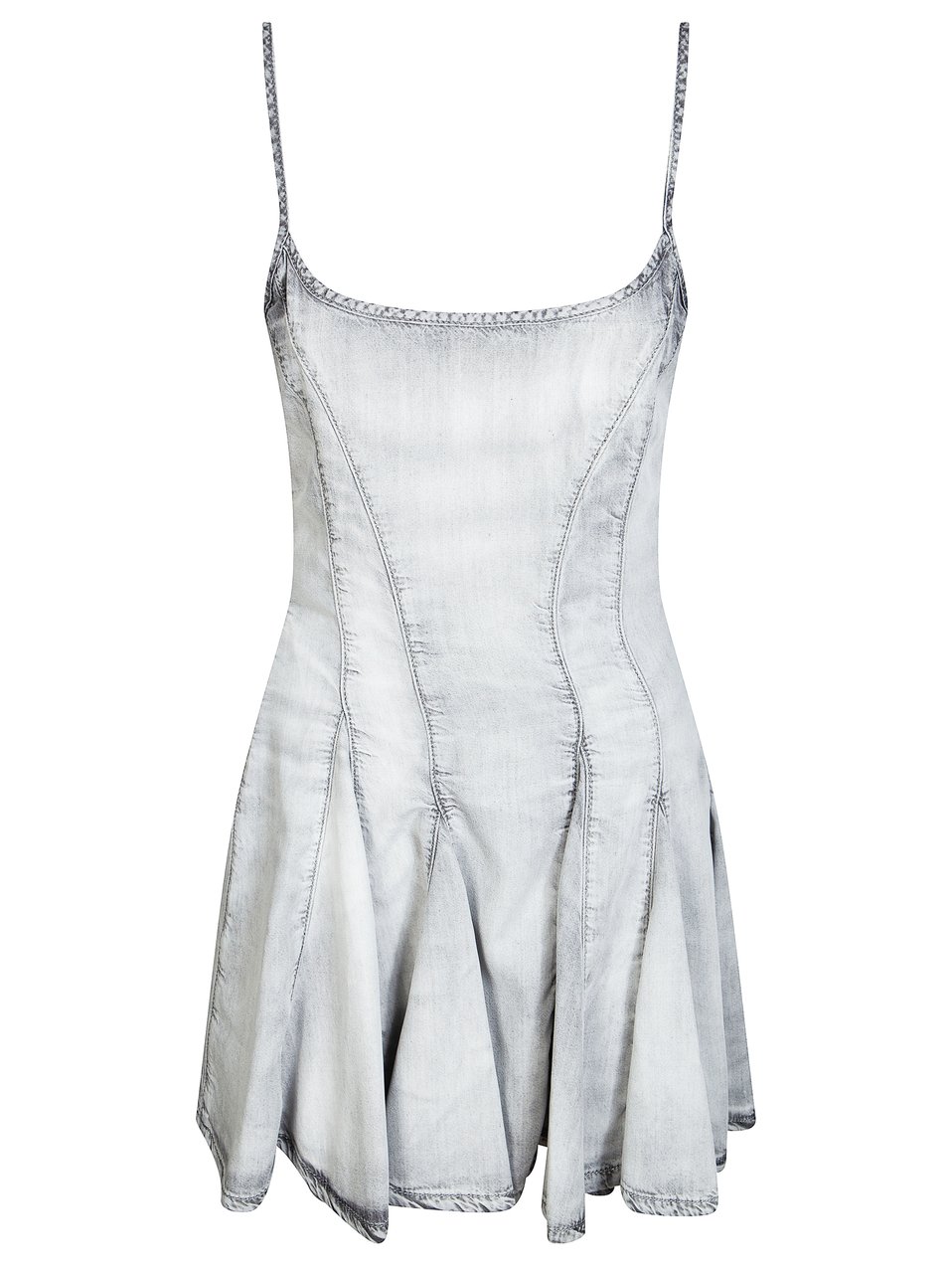 Diesel De Spoky Pleated Distressed Mini Dress Wit