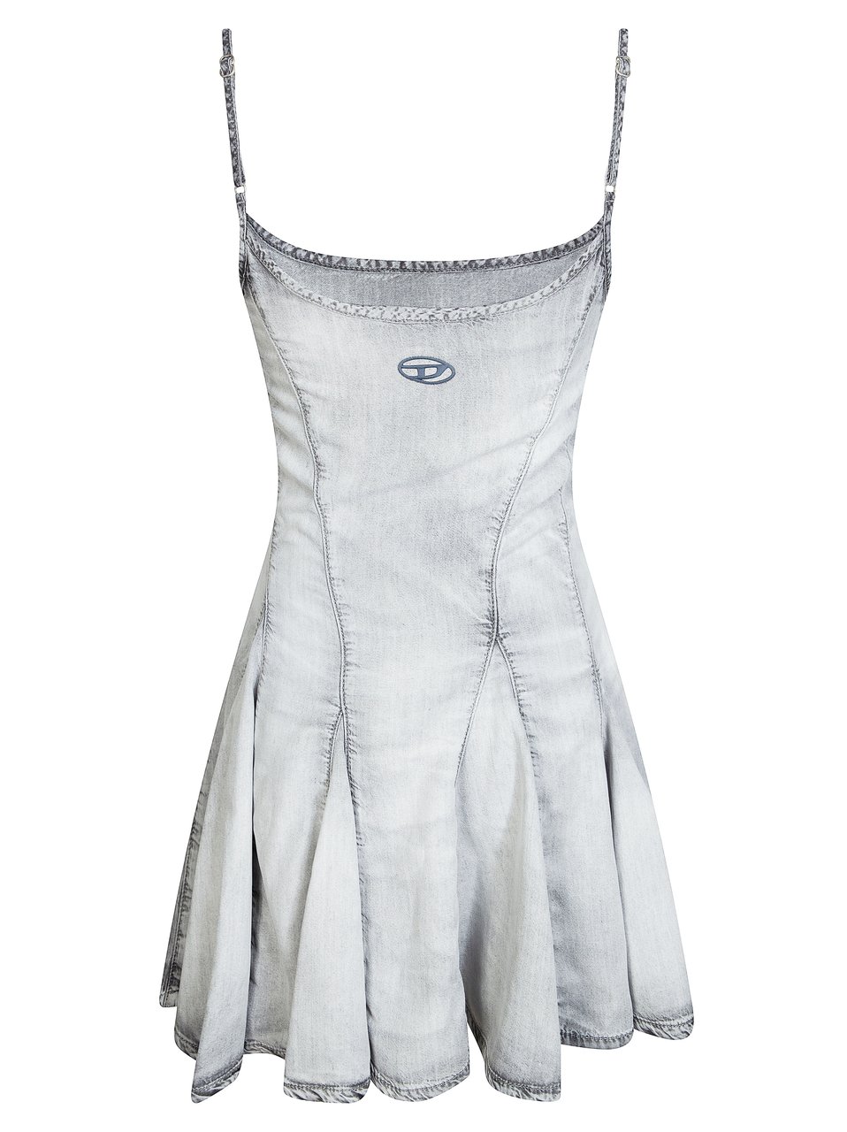 Diesel De Spoky Pleated Distressed Mini Dress Wit