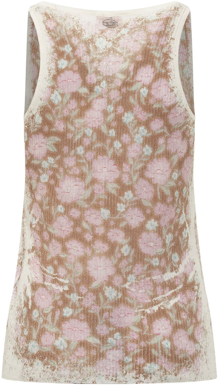 Diesel Top Blommin con Scollo a V e Stampa Floreale Divers