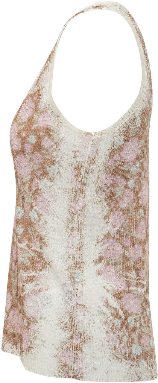 Diesel Top Blommin con Scollo a V e Stampa Floreale Divers