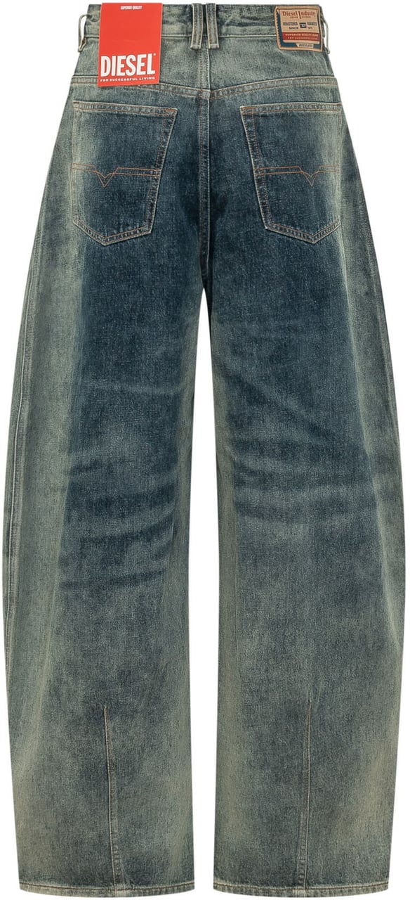 Diesel Jeans a Gamba Ampia Blauw
