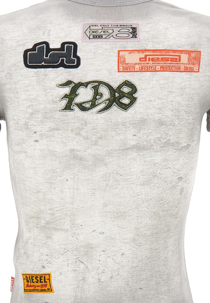Diesel T-Shirts And Polos Grey Lichtgrijs