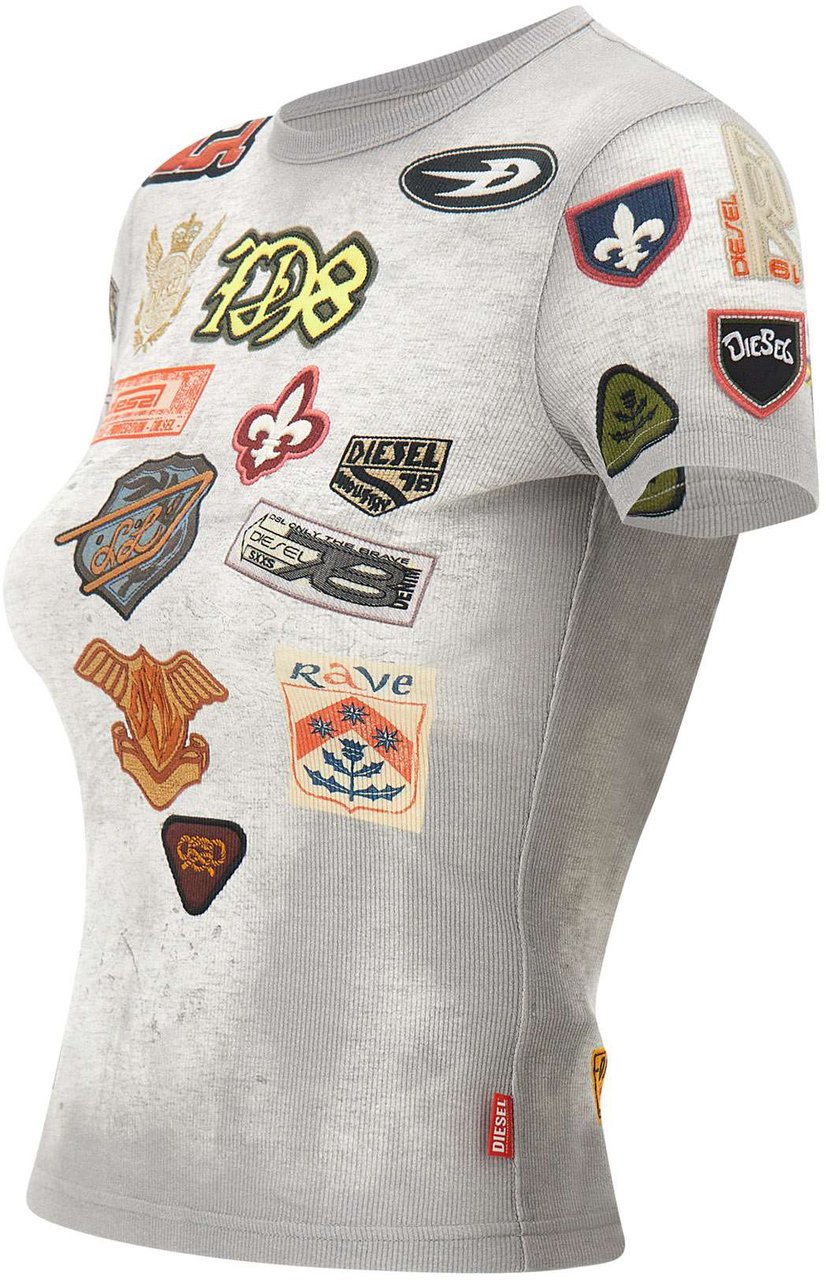 Diesel T-Shirts And Polos Grey Lichtgrijs