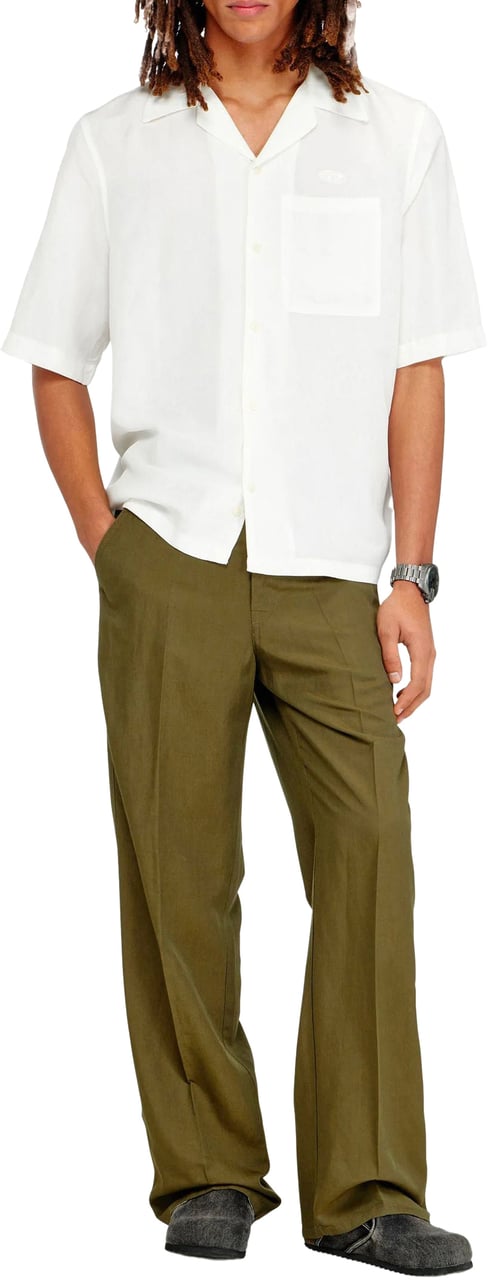 Diesel Camicia Ss Brack Avorio Divers