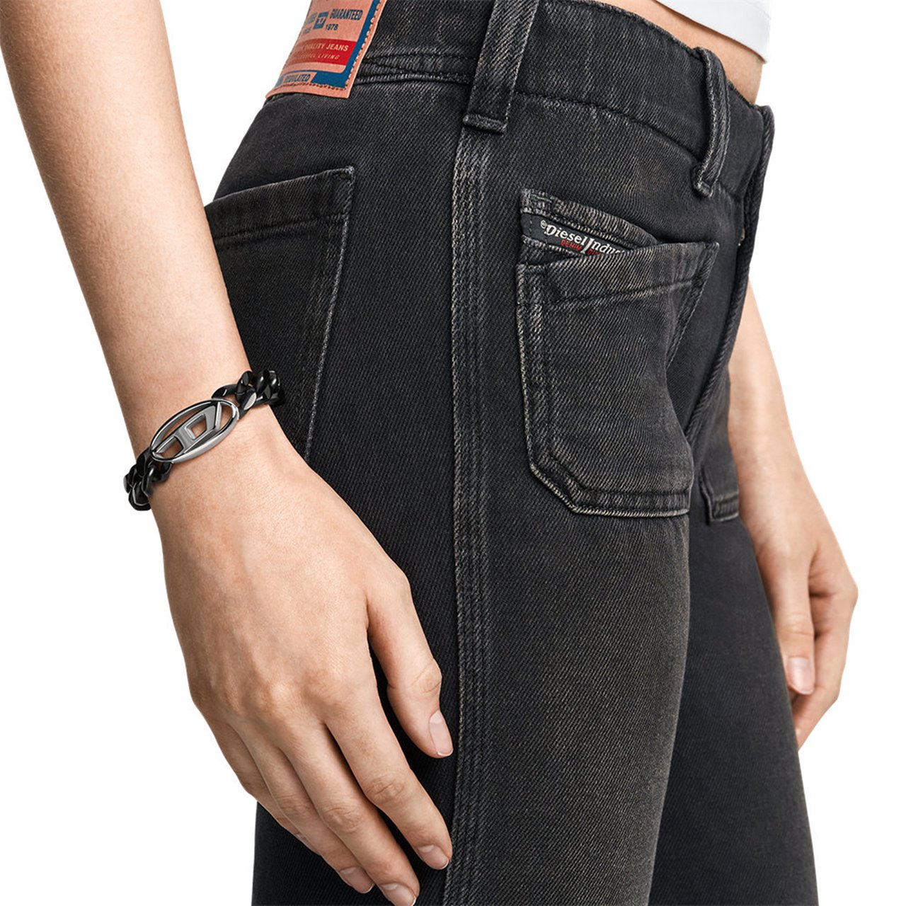 Diesel Oval D Armband Zwart