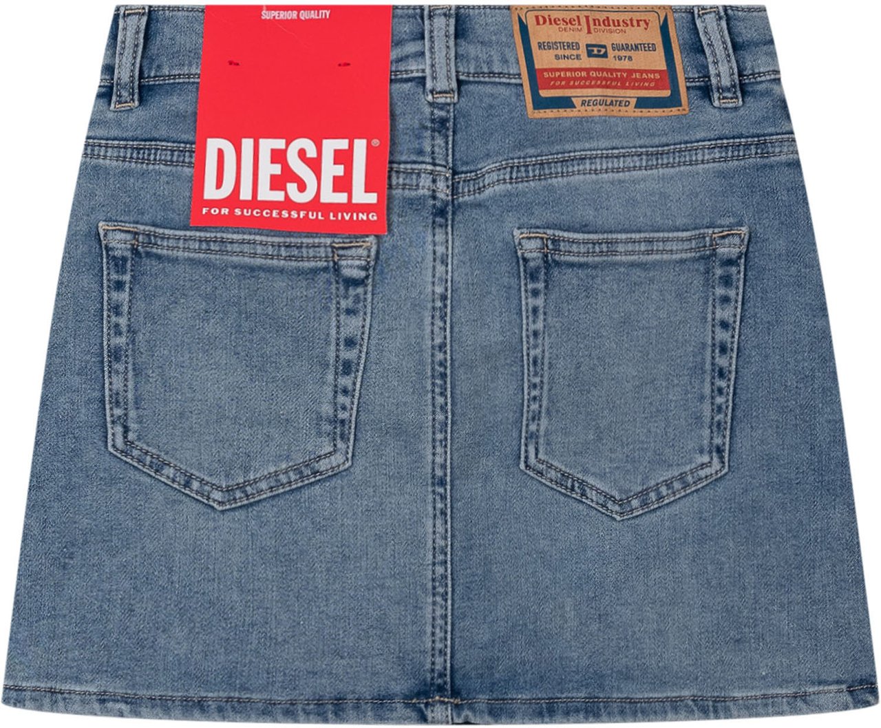 Diesel Gonna in Denim Corta Blauw