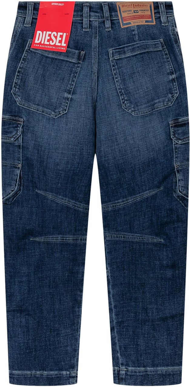 Diesel Jeans Cargo con Tasche Applicate Blauw