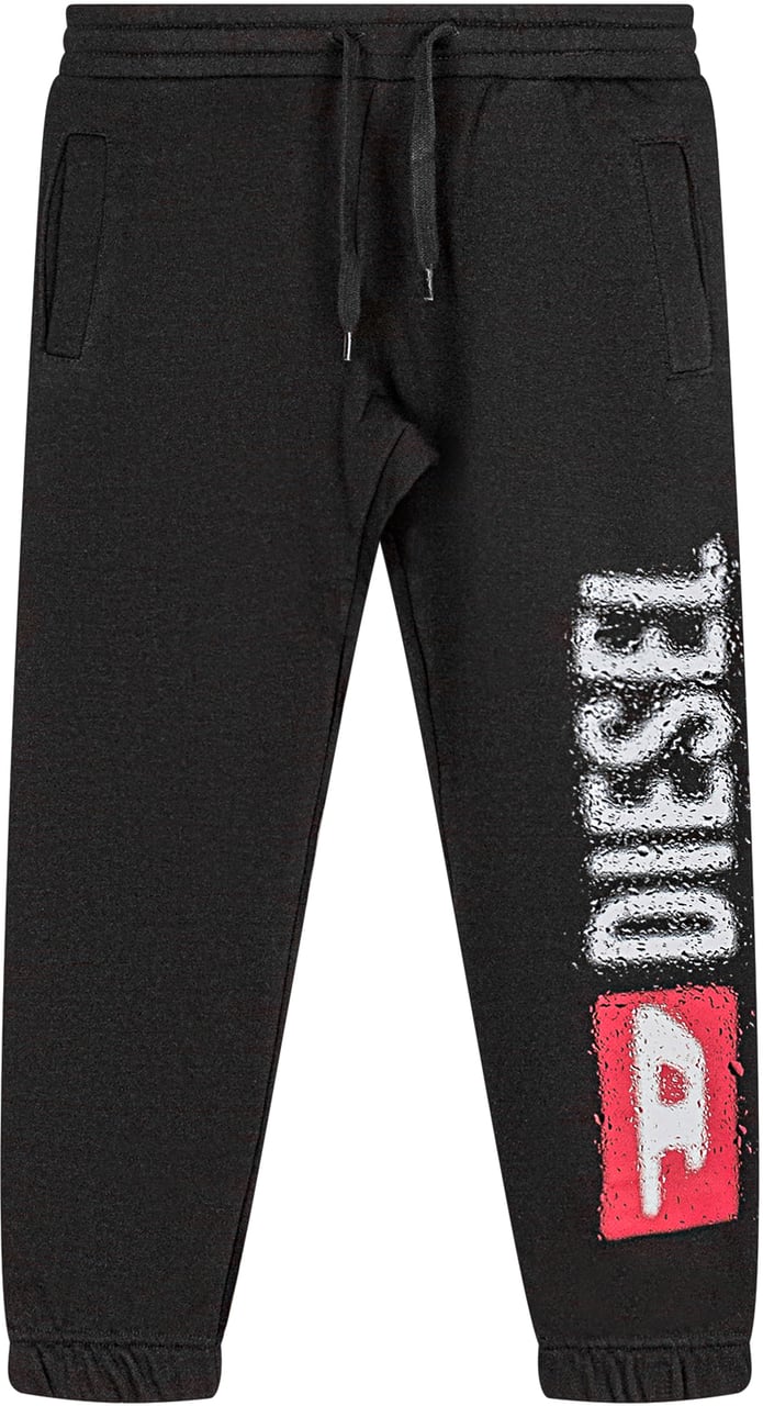 Diesel Diesel Kids Pantaloni Neri con Logo Laterale Zwart