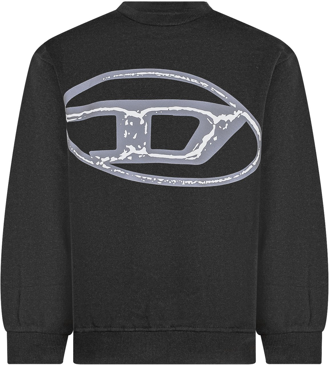Diesel Diesel Kids Felpa Nera con Maxi Logo Zwart