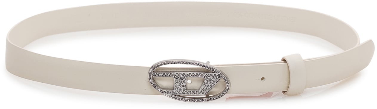 Diesel Cintura con Fibbia Ovale Decorata Wit