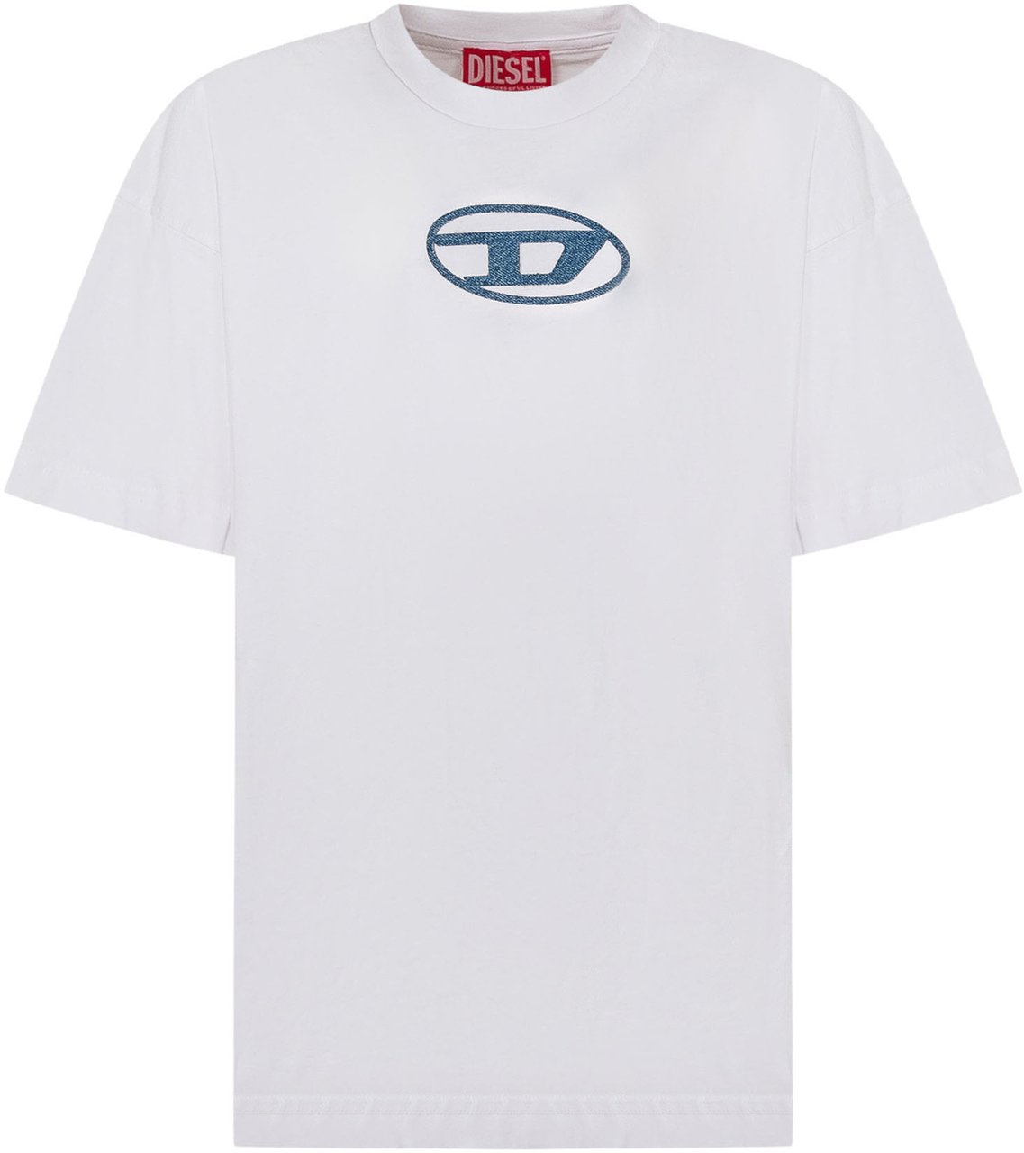 Diesel T-shirt Over con Logo Ricamato Wit