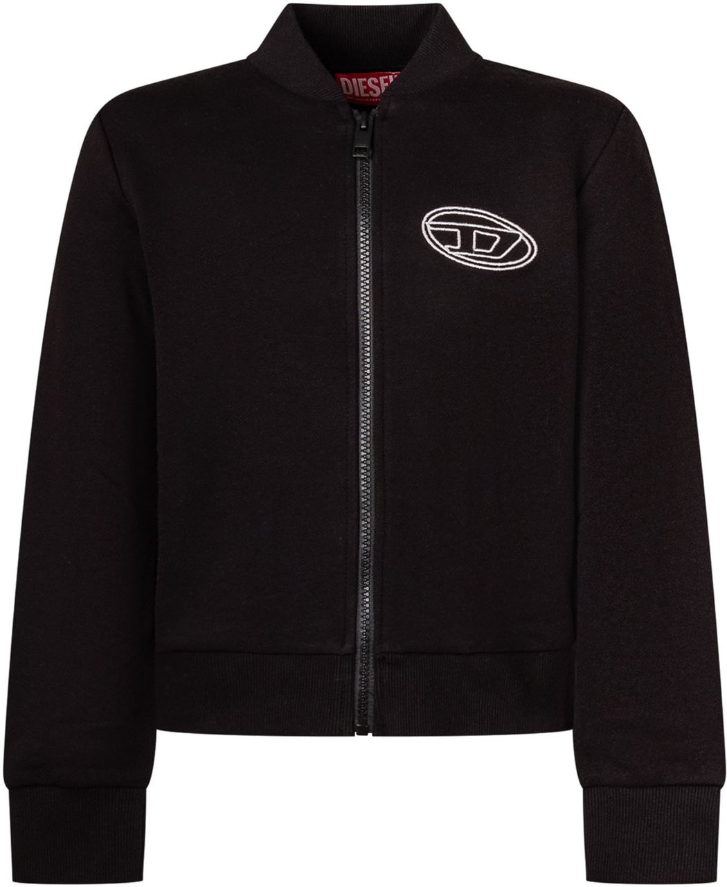 Diesel Felpa con Zip e Logo Zwart